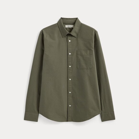 Everlane Men's Slim Oxford Button Up Shirt in Olive, Size Small - NEVER WORN - Picture 2 of 4